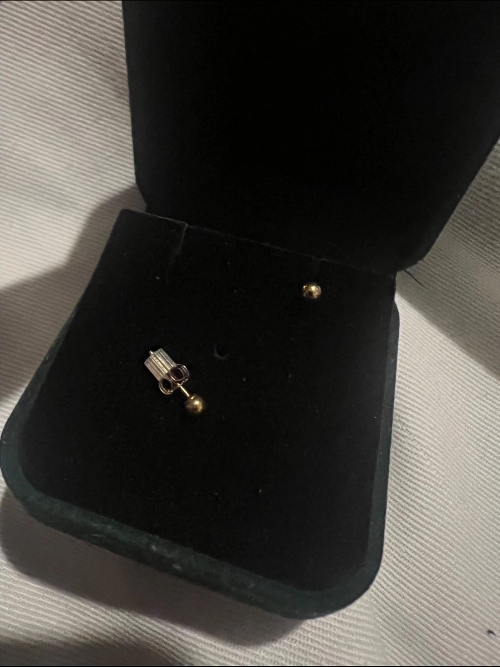 Vintage 14K Small Yellow Gold Ball Stud Earrings with Butterfly Closure - Picture 3 of 3